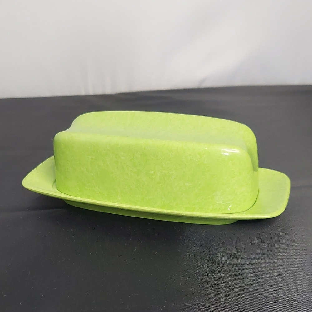 Vibrant Branchell Melmac Lime Green Butter Dish